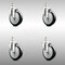 Service Caster 5 Inch 316SS Black Polyurethane Wheel Swivel 12mm Threaded Stem Caster Set SCC-SS316TS20S514-PPUB-BLK-M1215-4 - alternate 1